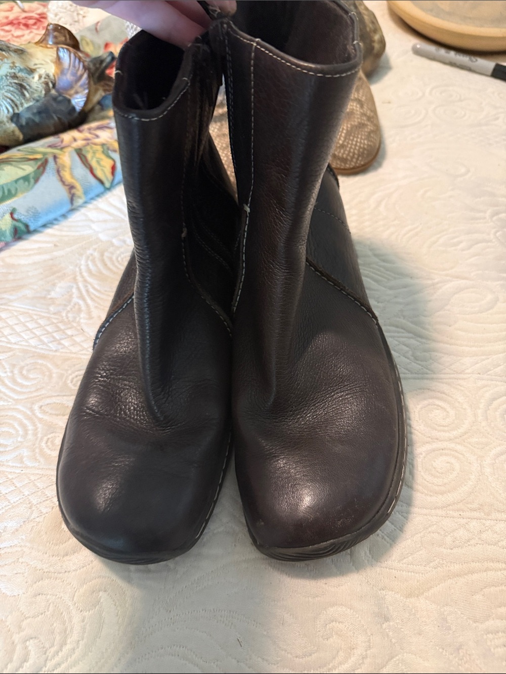 Kim Rogers Dark Brown Leather Ankle Booties